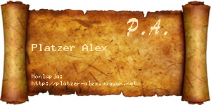 Platzer Alex névjegykártya